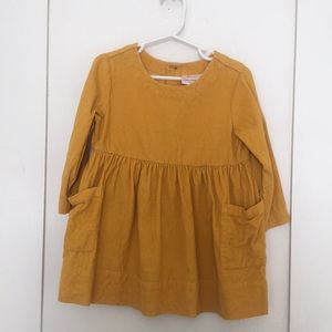 Mustard yellow corduroy dress